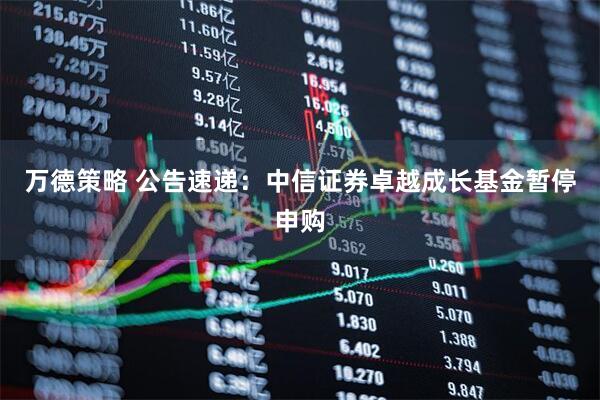 万德策略 公告速递：中信证券卓越成长基金暂停申购