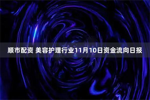 顺市配资 美容护理行业11月10日资金流向日报