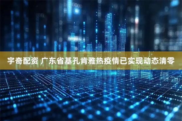 宇奇配资 广东省基孔肯雅热疫情已实现动态清零